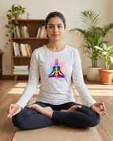 Unisex Yoga Full Sleeve T-Shirt: Seven Chakra Two