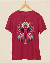 Cosmic Maa Durga Illustration Premium Cotton Durga Puja T-Shirt