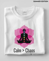 Calm Greater Than Chaos Yoga T-Shirt | Breathable Cotton Unisex Tee
