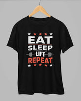 Eat Sleep Lift Repeat Gym T-Shirt - Cotton Canvas