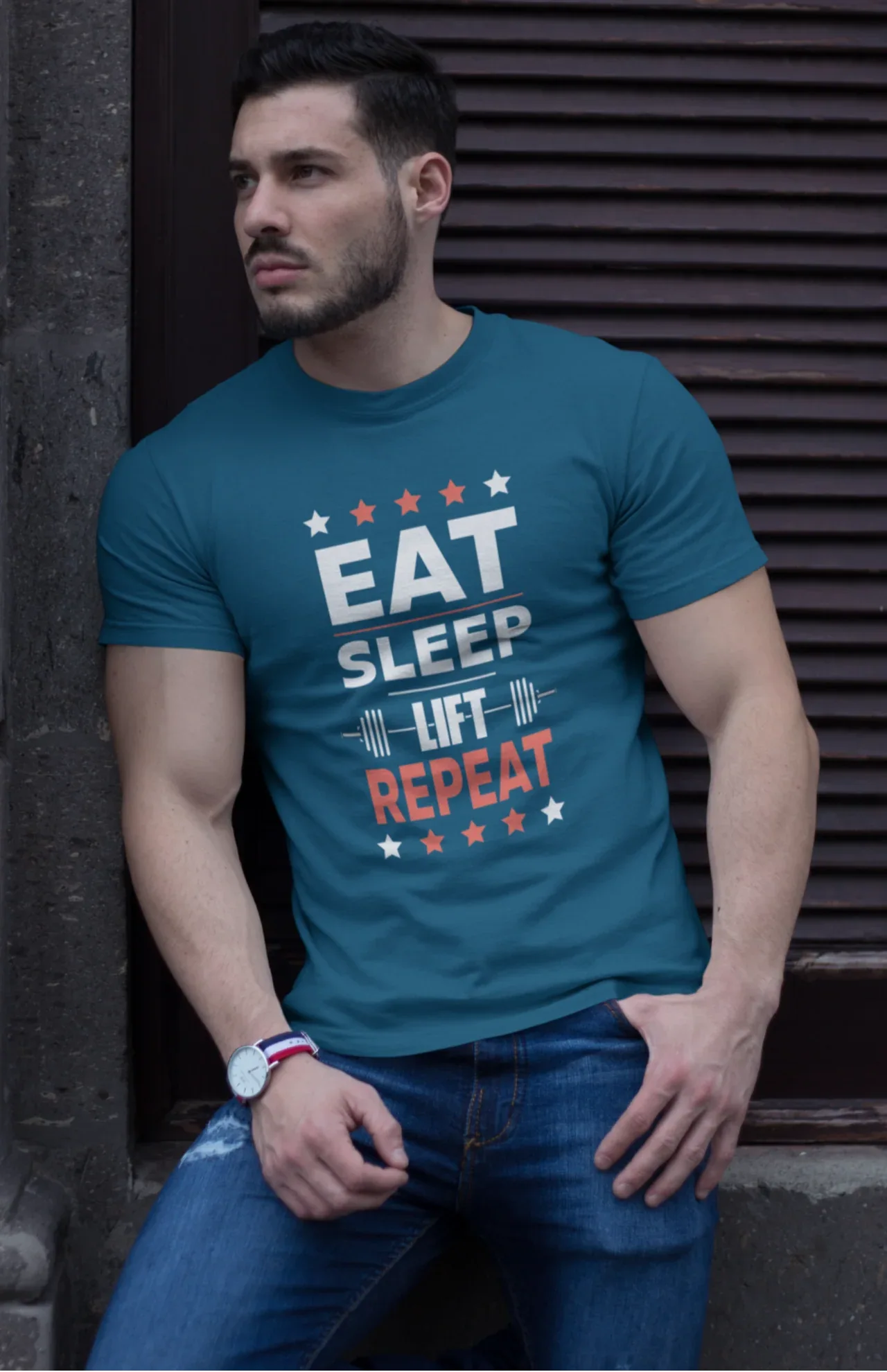 Eat Sleep Lift Repeat Gym T-Shirt - Cotton Canvas