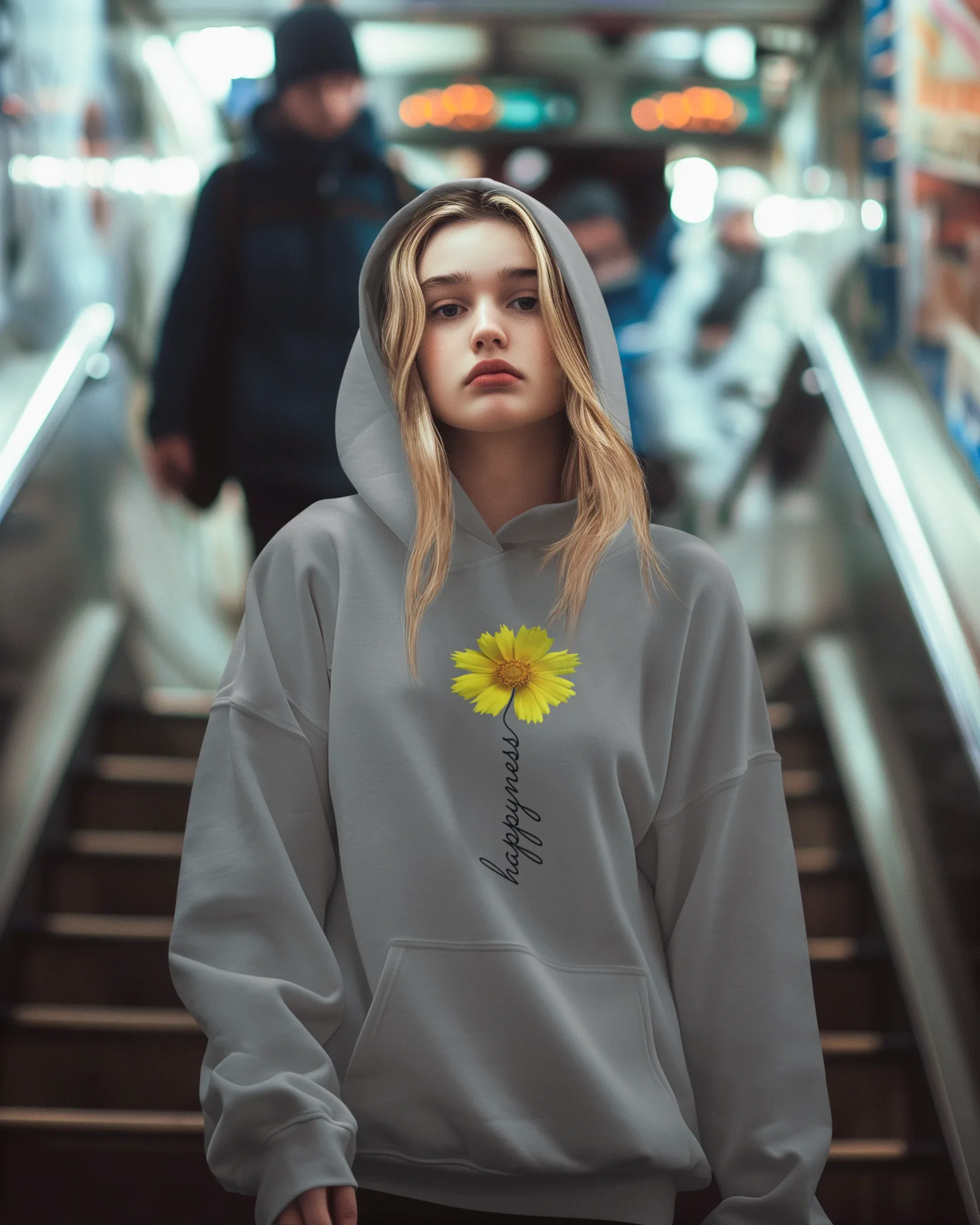 Hoodie: Happiness - Cotton Canvas