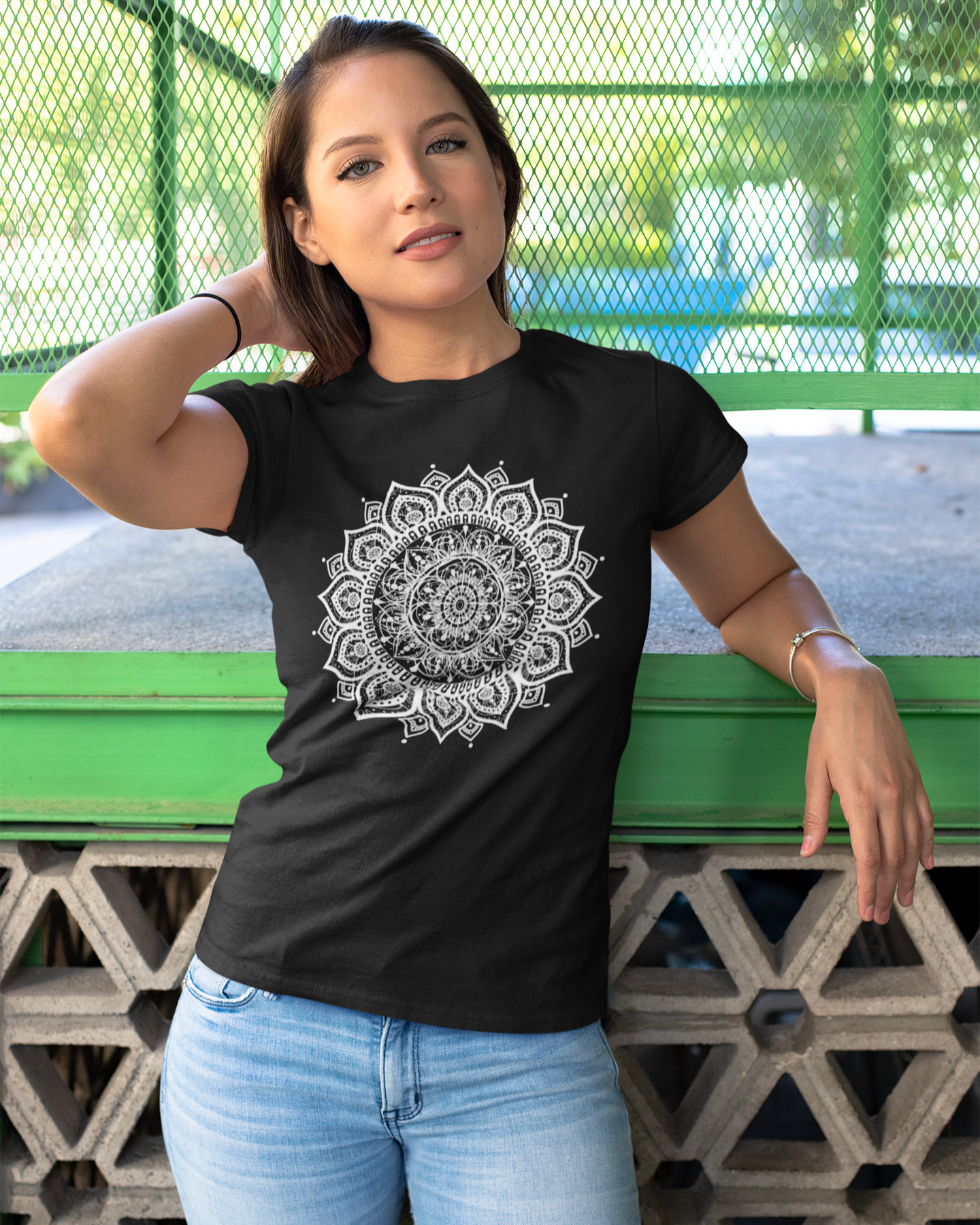 Mandala Version:1 Black T-Shirt