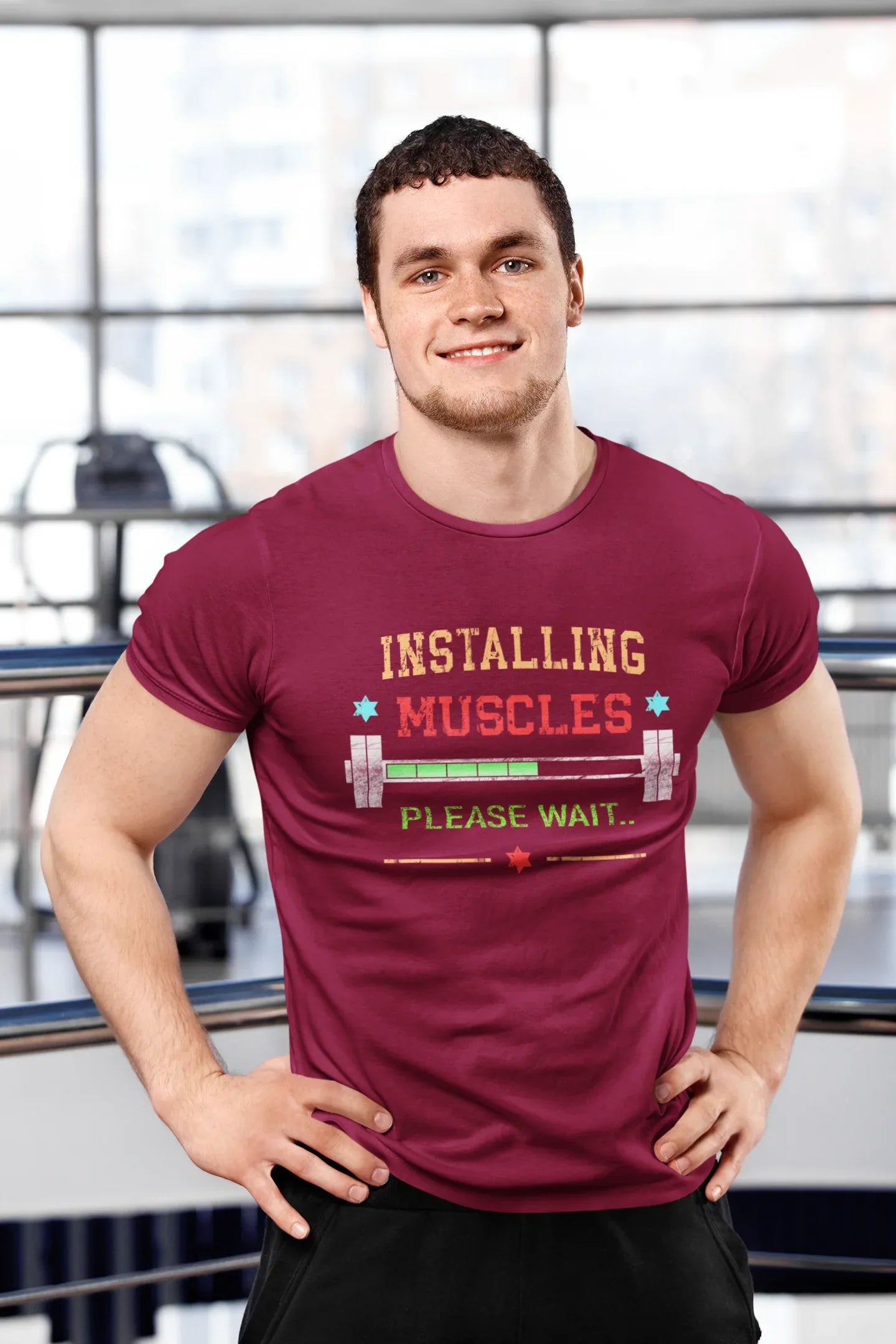 Installing Muscles Please Wait Gym T-Shirt - Cotton Canvas