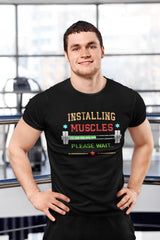 Installing Muscles Please Wait Gym T-Shirt - Cotton Canvas