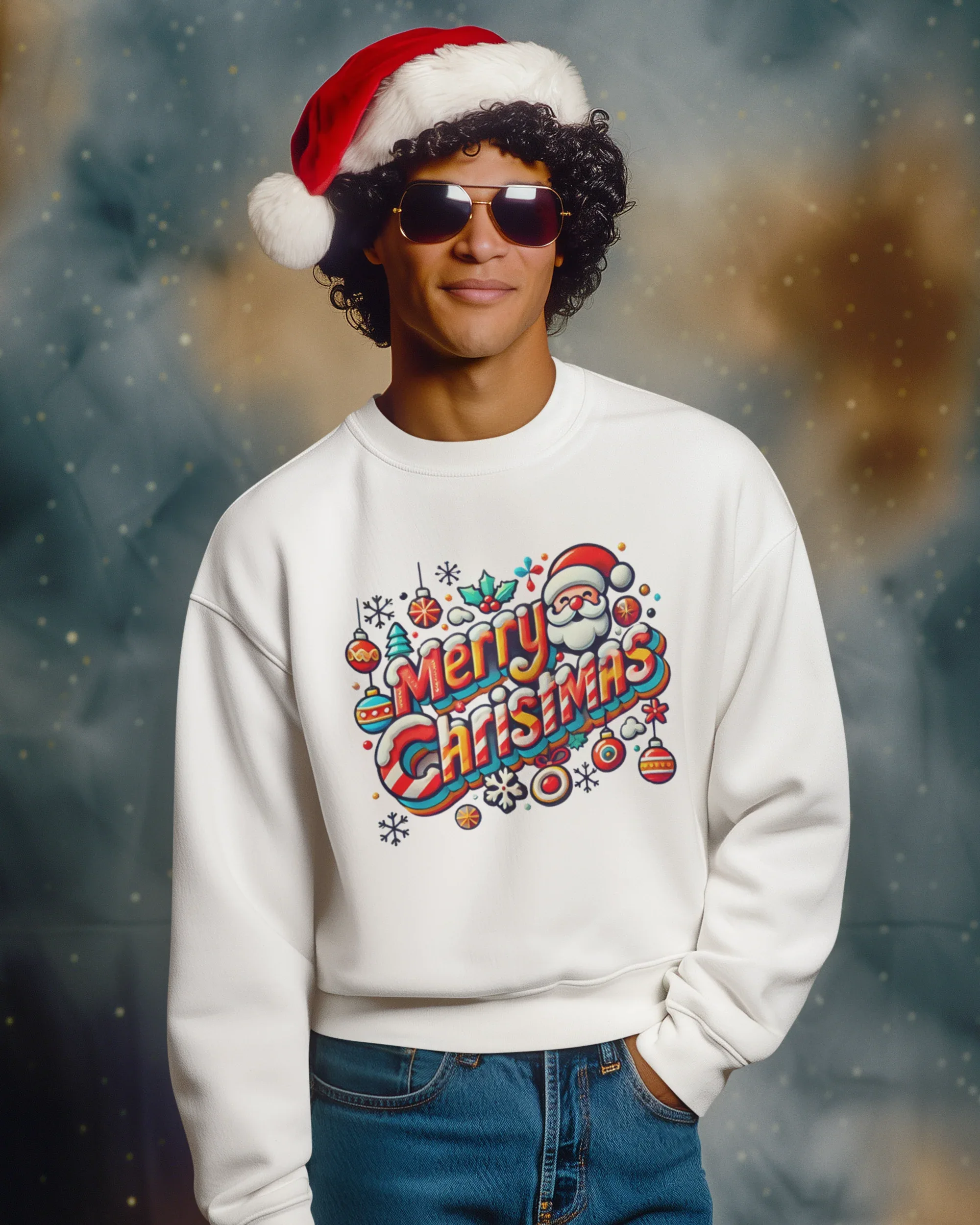 Unisex Sweatshirt - Merry Christmas - Cotton Canvas