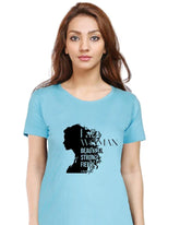 Woman Half Sleeve T-Shirt: Beautiful Strong Fierce - Cotton Canvas