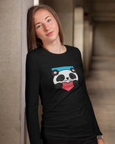 Women's Full Sleeve T-Shirt: Panda Love You - Cotton Canvas