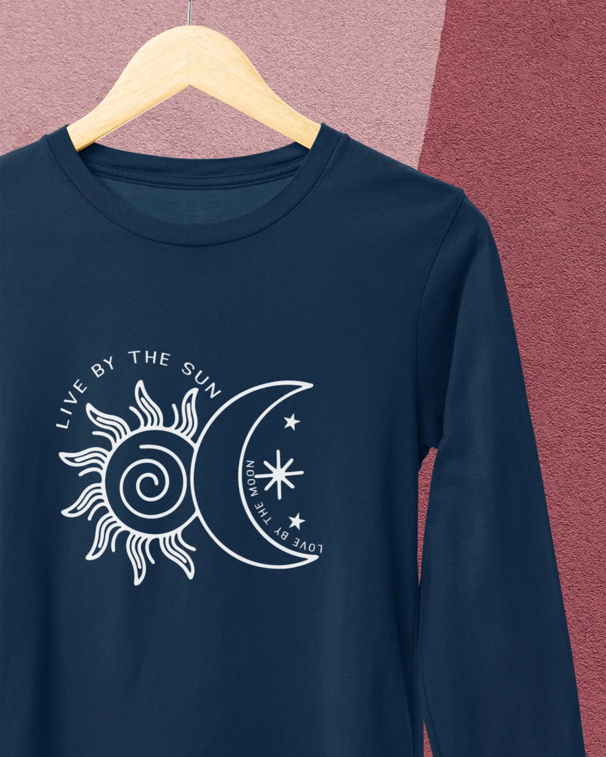Women's Full Sleeve T-Shirt: Live by the Sun - Cotton Canvas