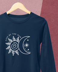 Women's Full Sleeve T-Shirt: Live by the Sun - Cotton Canvas
