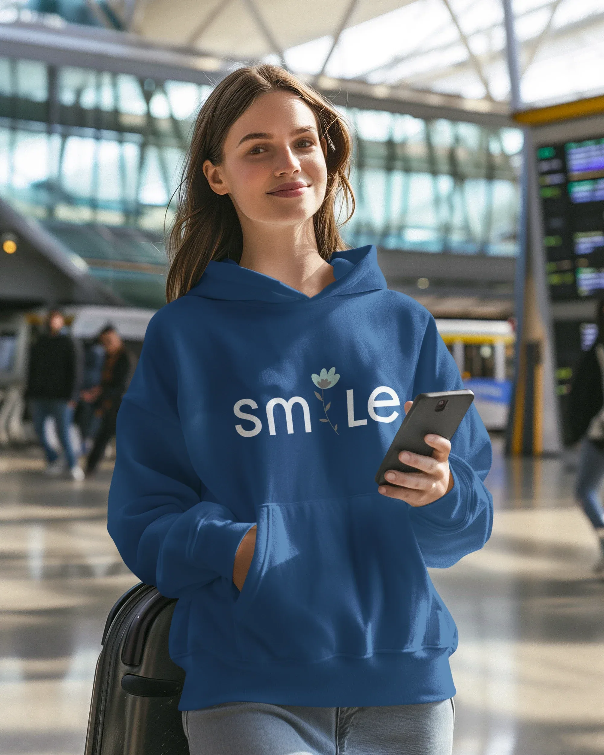 Women's Hoodie: Smile - Cotton Canvas