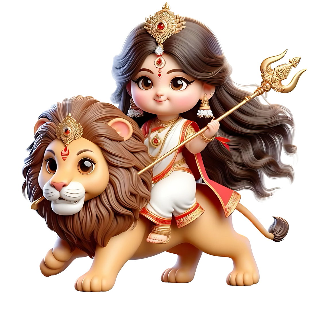 Kids Durga Puja - Cotton Canvas