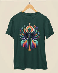 Cosmic Maa Durga Illustration Premium Cotton Durga Puja T-Shirt