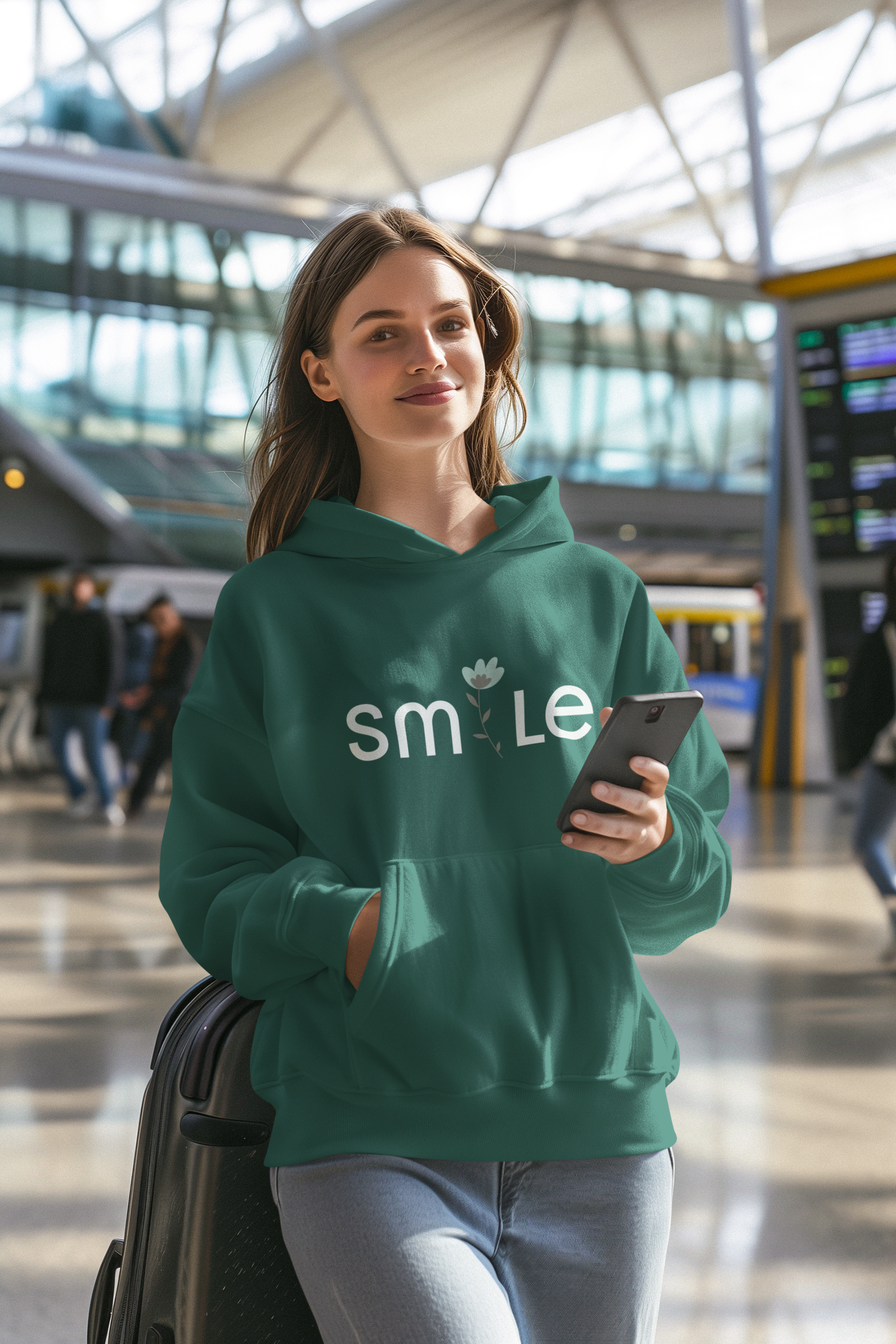 Women's Hooded Sweatshirt - Smile