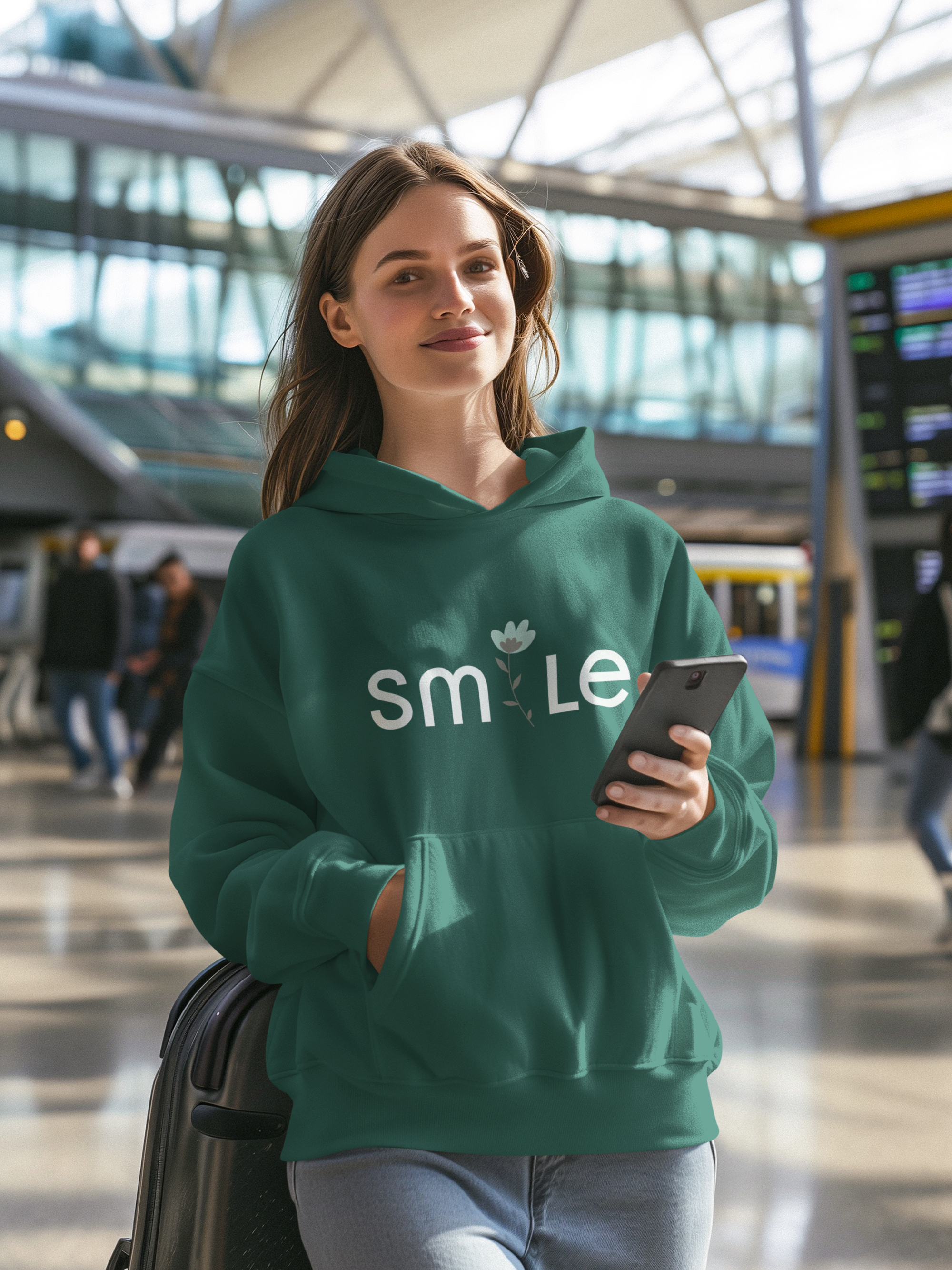 Women's Hooded Sweatshirt - Smile