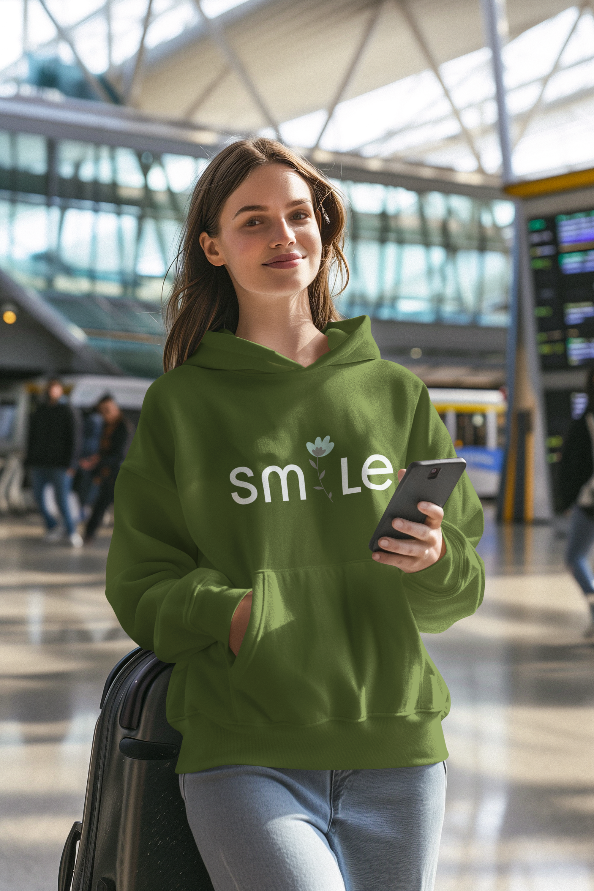 Women's Hooded Sweatshirt - Smile