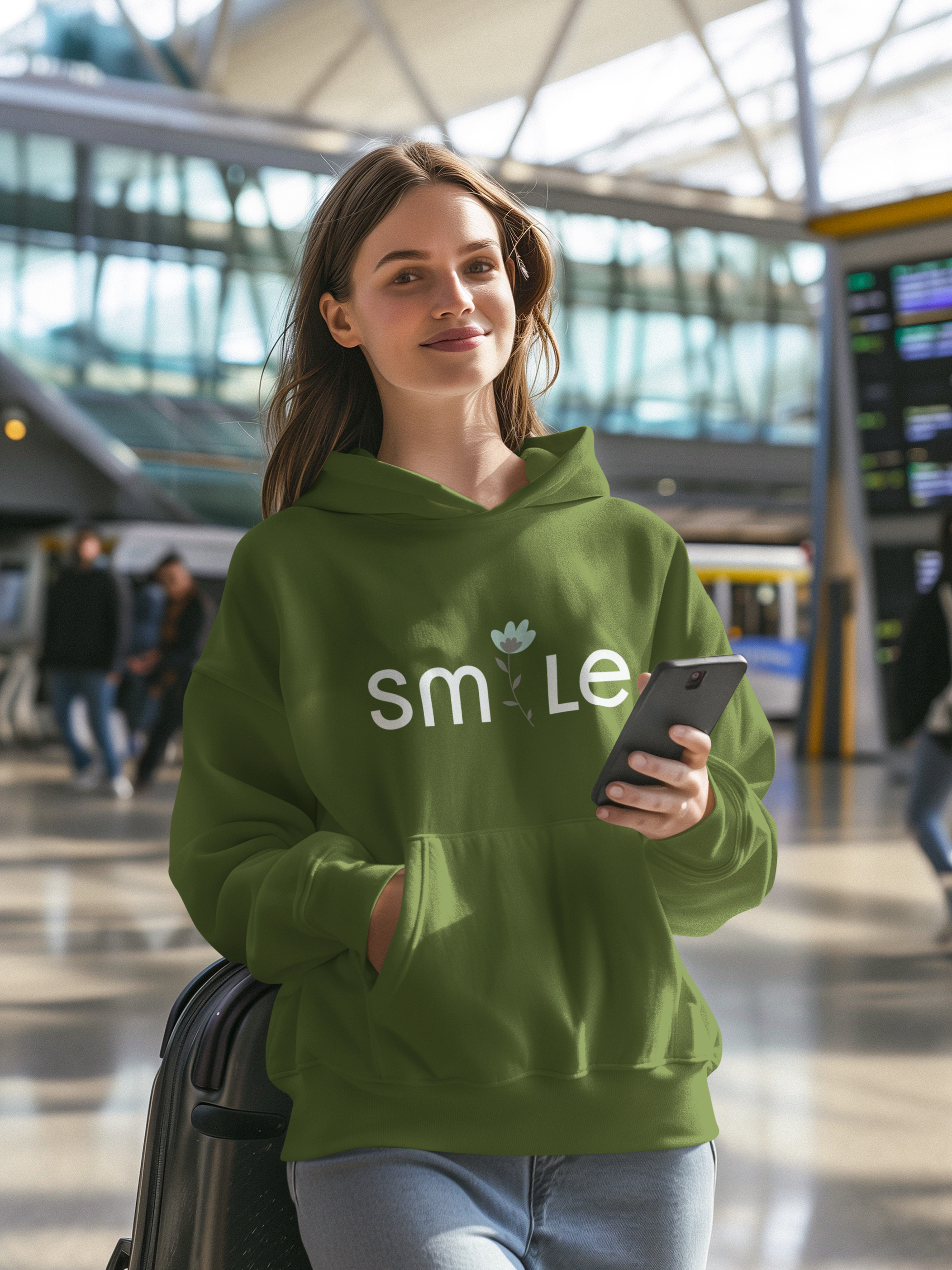 Women's Hooded Sweatshirt - Smile