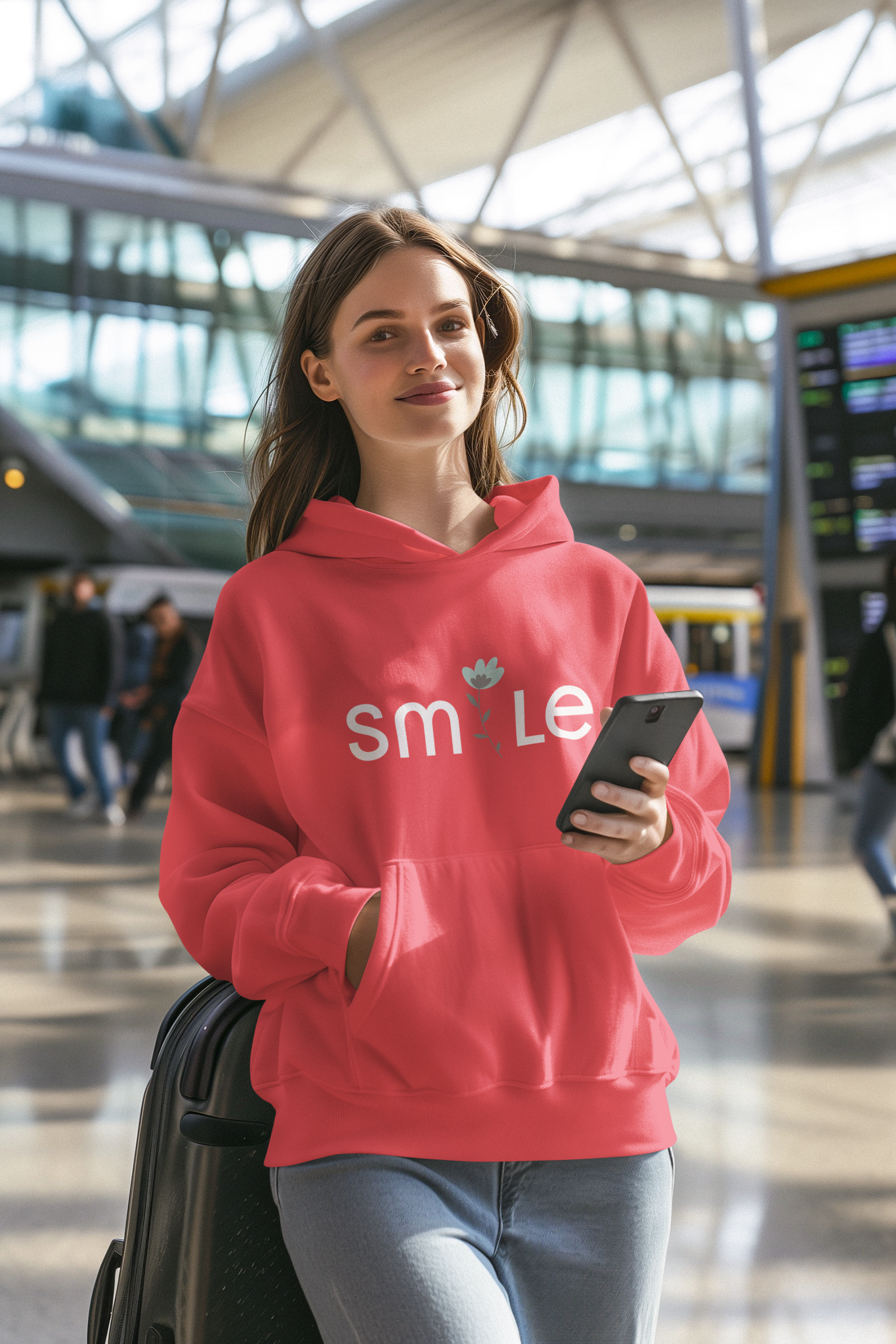 Women's Hooded Sweatshirt - Smile