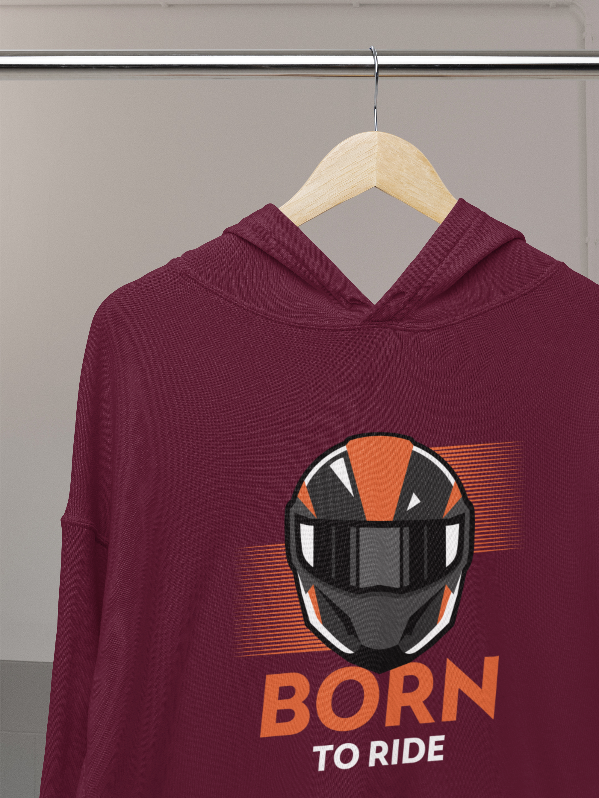 Men's Hooded Sweatshirt - Born To Ride