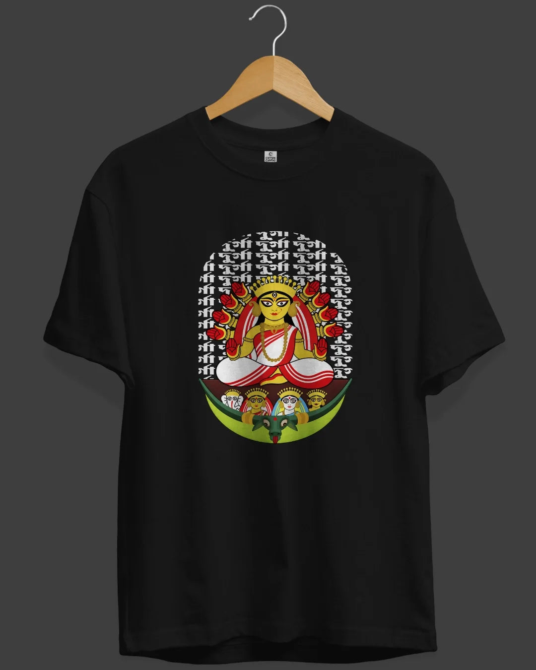 Maa Durga Pata Chitra Cotton Durga Puja T-Shirt
