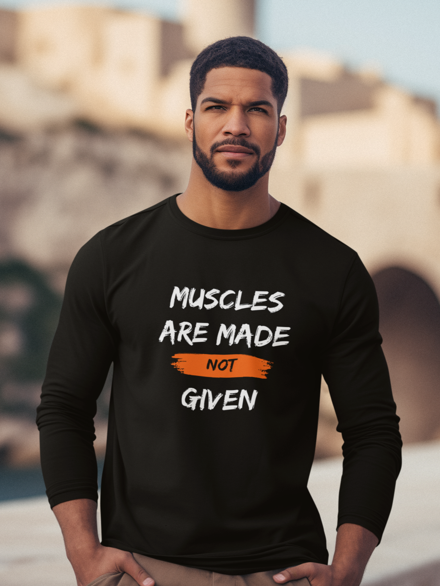 Men's Full Sleeve T-Shirt - Muscles Are Made Not Given