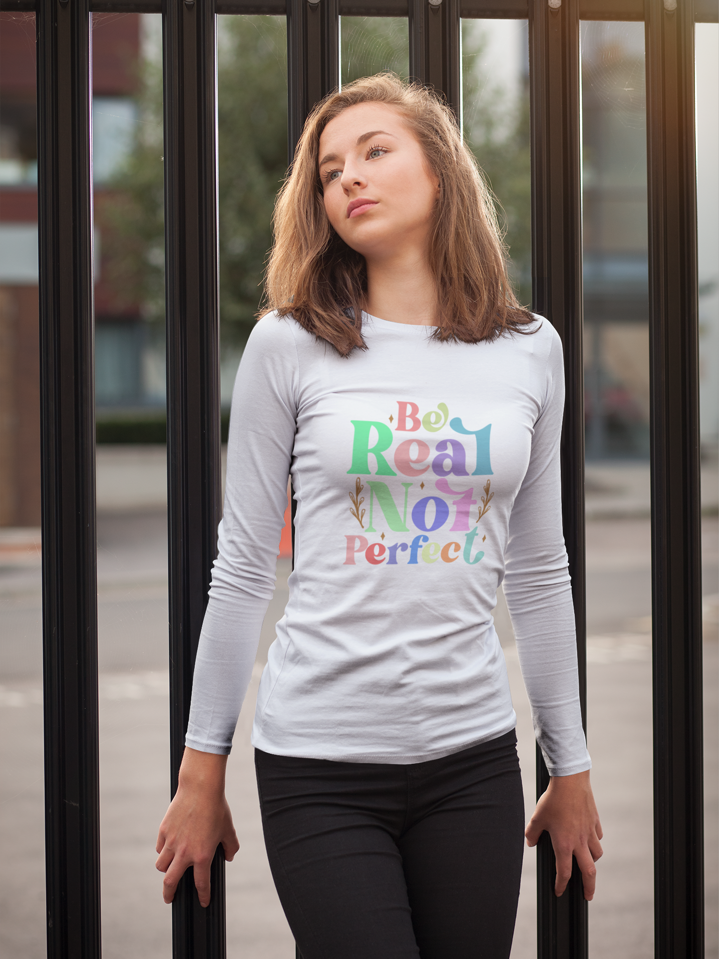 Women's 3/4 Sleeve T-Shirt - Be Real Not Perfect