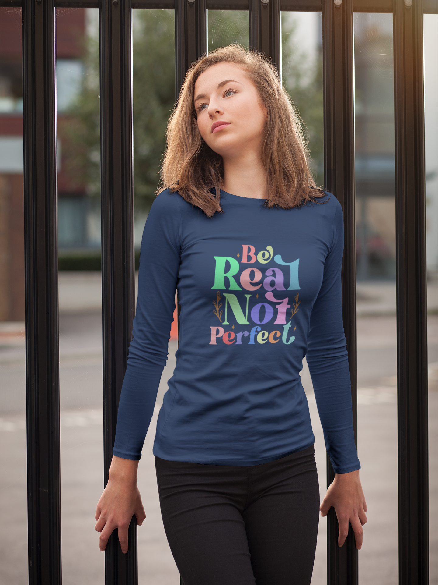Women's 3/4 Sleeve T-Shirt - Be Real Not Perfect