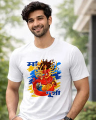 Maa Durga Artistic Durga Puja Cotton T-Shirt