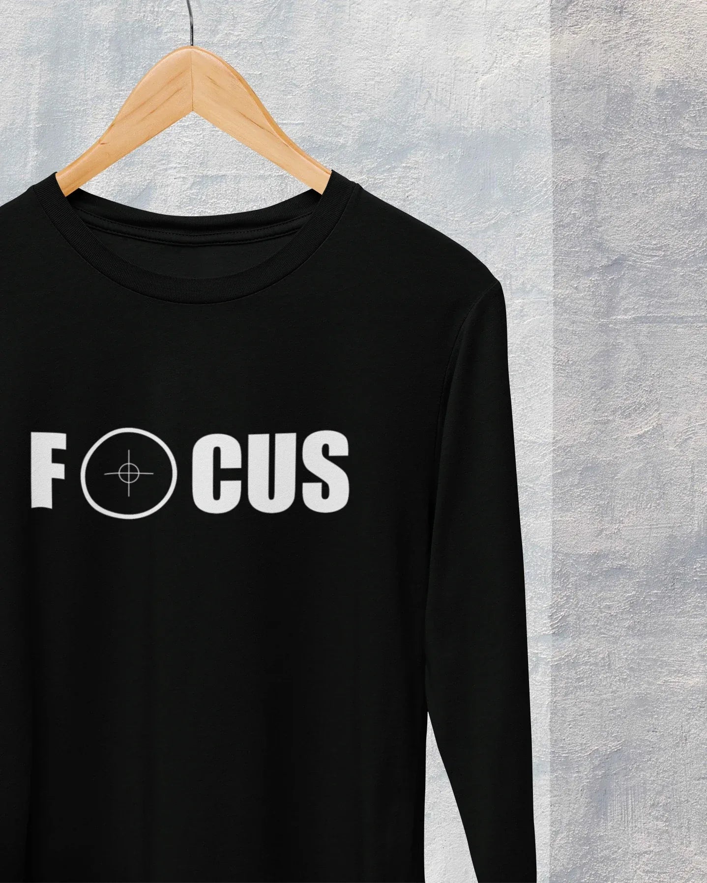 Men's Full Sleeve T-Shirt: Focus - Cotton Canvas