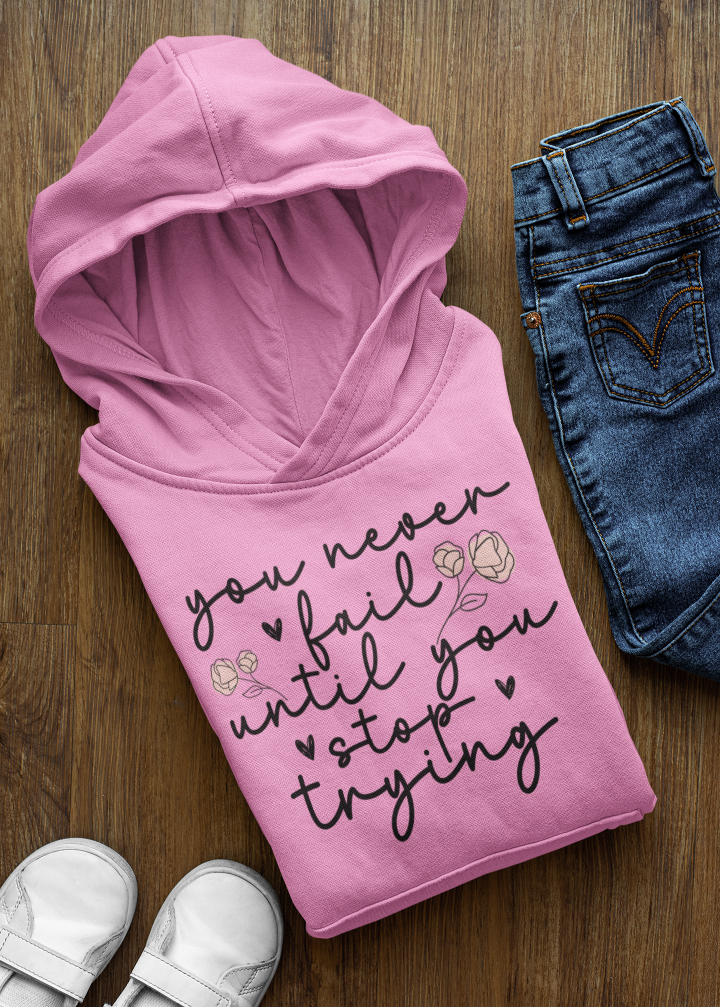 Women's Hooded Sweatshirt - You Never Fail
