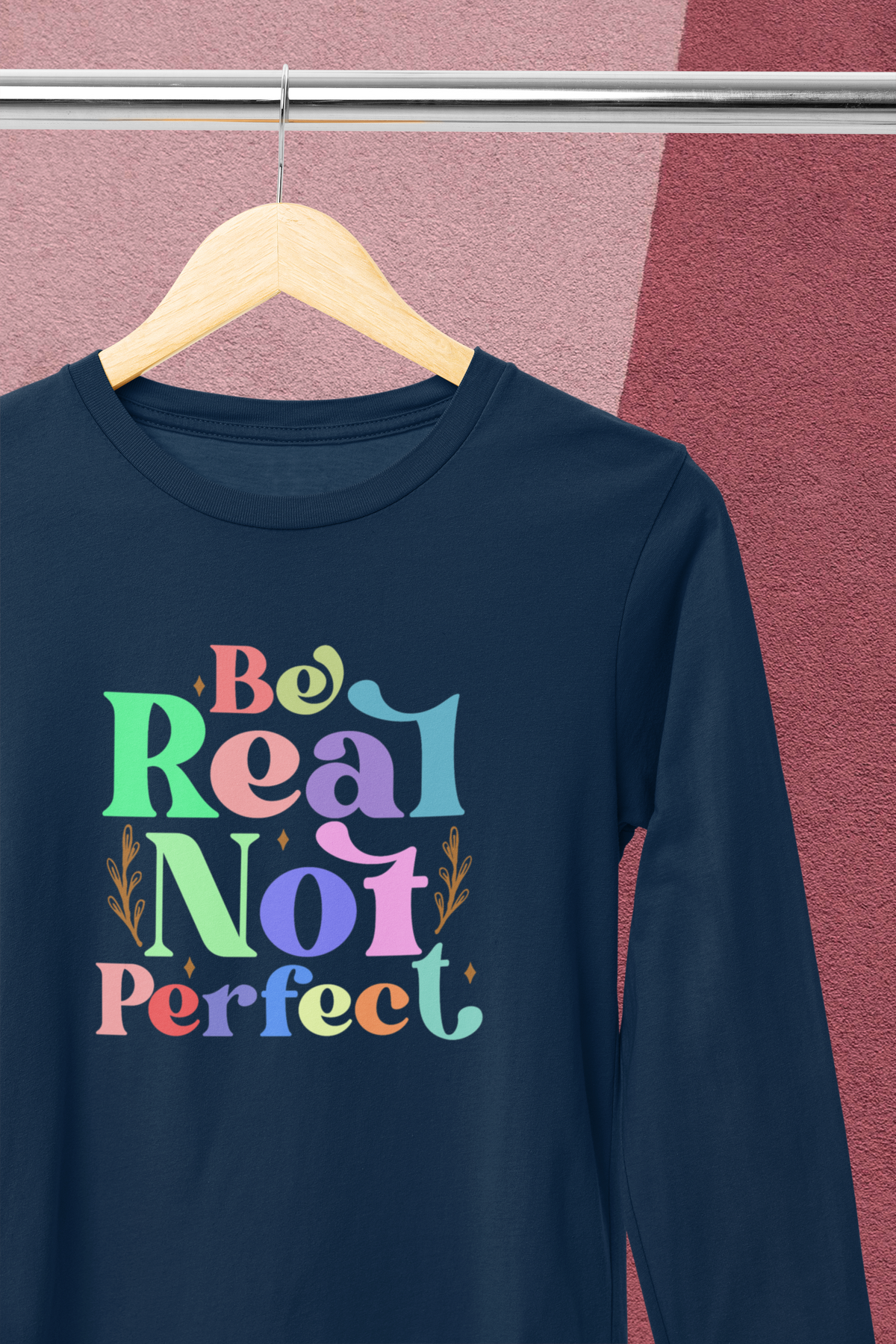 Women's 3/4 Sleeve T-Shirt - Be Real Not Perfect