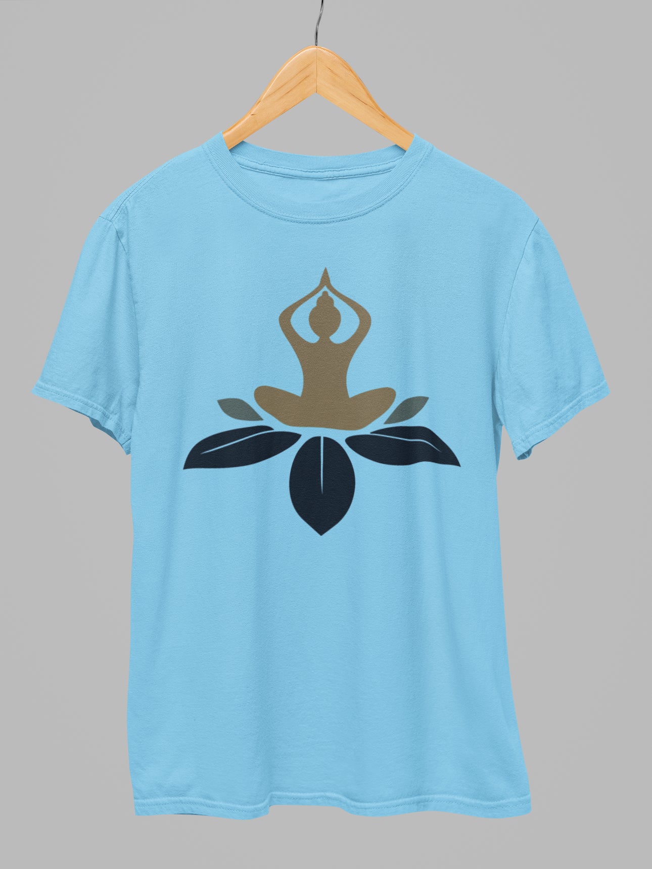 Parvatasana Surya Namaskar Yoga T Shirt Baby Blue