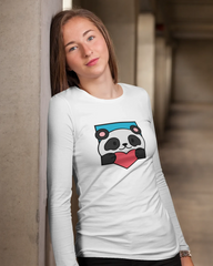 Women's Full Sleeve T-Shirt: Panda Love You - Cotton Canvas