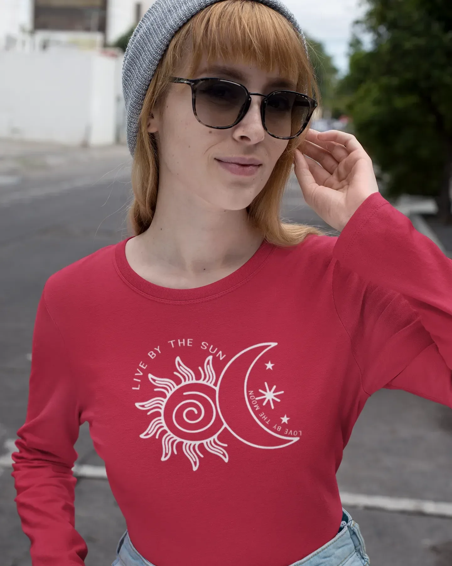 Women's Full Sleeve T-Shirt: Live by the Sun - Cotton Canvas